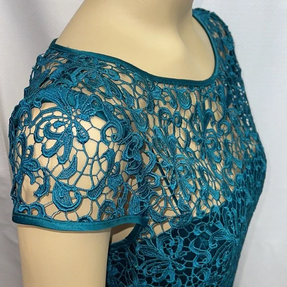 Adrianna Papell Lace Cap Sleeve Dress - Picture 8 of 13